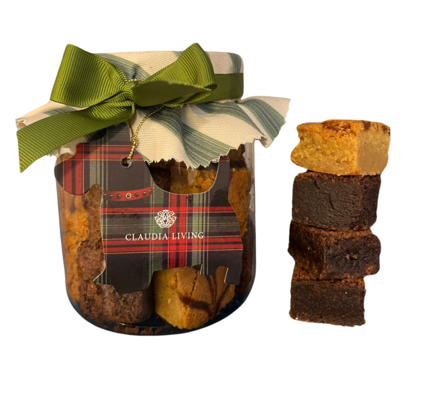 Pomo con blondies y brownies.